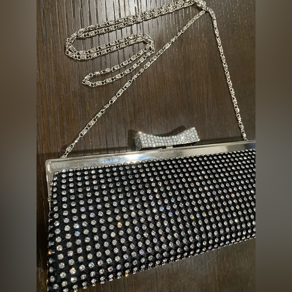 Black rhinestone Evening elegant clutch. Beautiful previously owned clutch - Picture 2 of 8